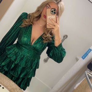 Green metallic dress from a boutique